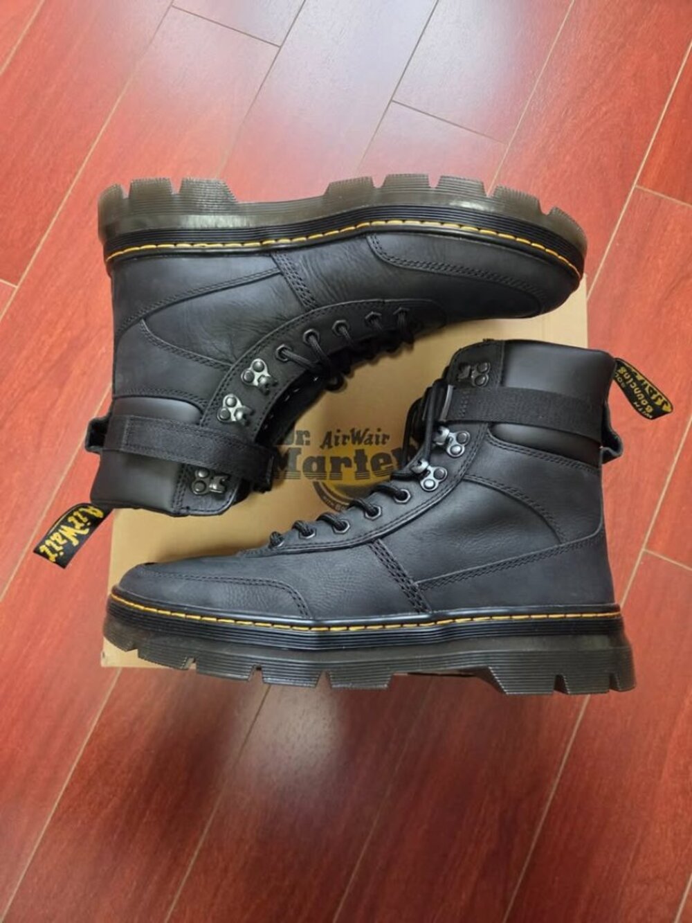 Dr. Martens Combs Tech Wyoming Leather Casual Boots - Black